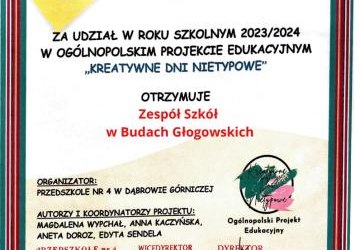 Podsumowanie Ogólnopolskiego Projektu Edukacyjnego pt. „Kreatywne Dni Nietypowe”