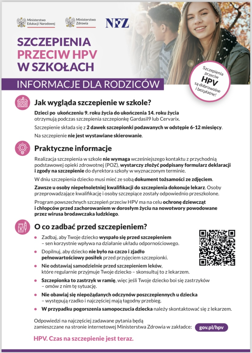 SZCZEPIENIA PRZECIW HPV W SZKOŁACH