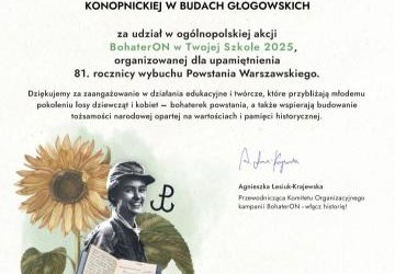 Podziękowanie za udział w akcji BohaterON 2025