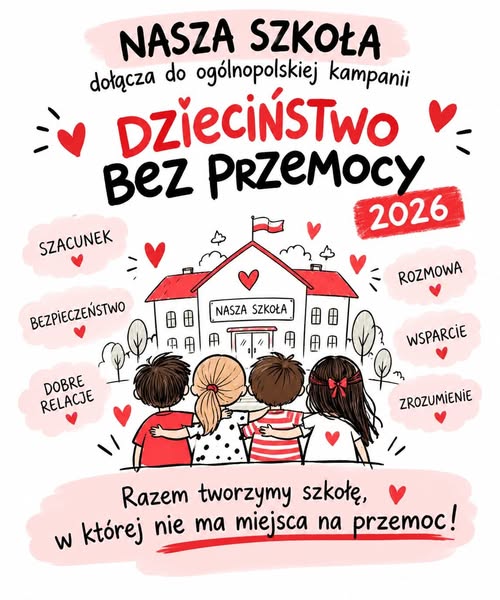 Nasza szkoła dołącza do ogólnopolskiej kampanii „Dzieciństwo bez Przemocy 2026”!